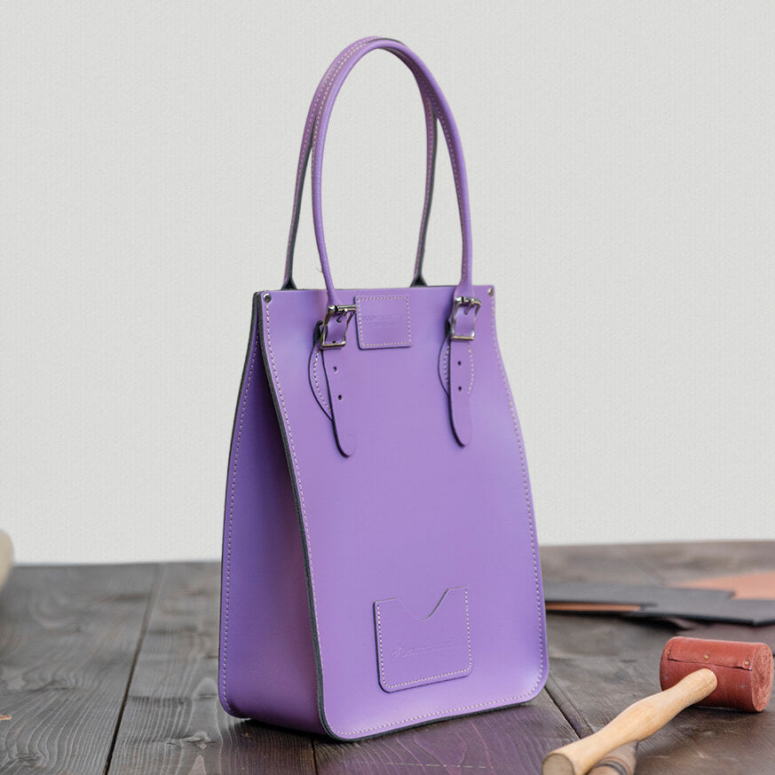 Mini Leather Tote Bag | The Leather Satchel Co. Bellflower Purple