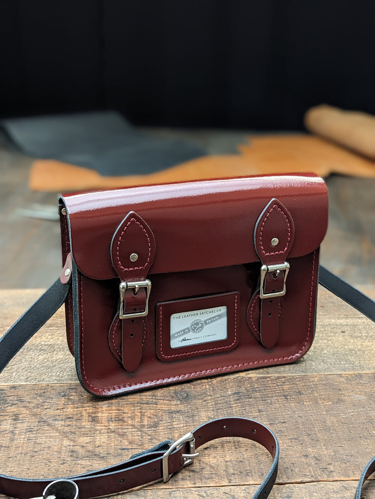 Festival Satchel made from Patent Oxblood Red Leather (MMRP USD$135)