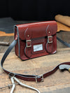 Festival Satchel with Hidden Magnetic Fasteners made from Patent Oxblood Leather (MMRP USD$150)