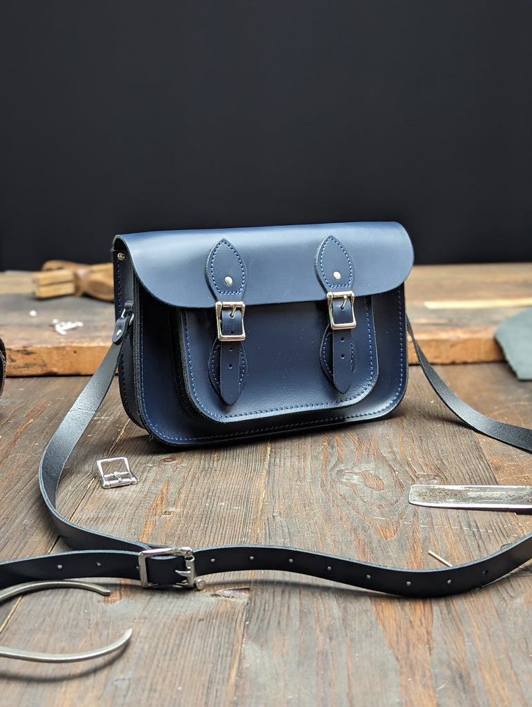 11" Classic Satchel made from Loch Blue Leather (MMRP USD$190)