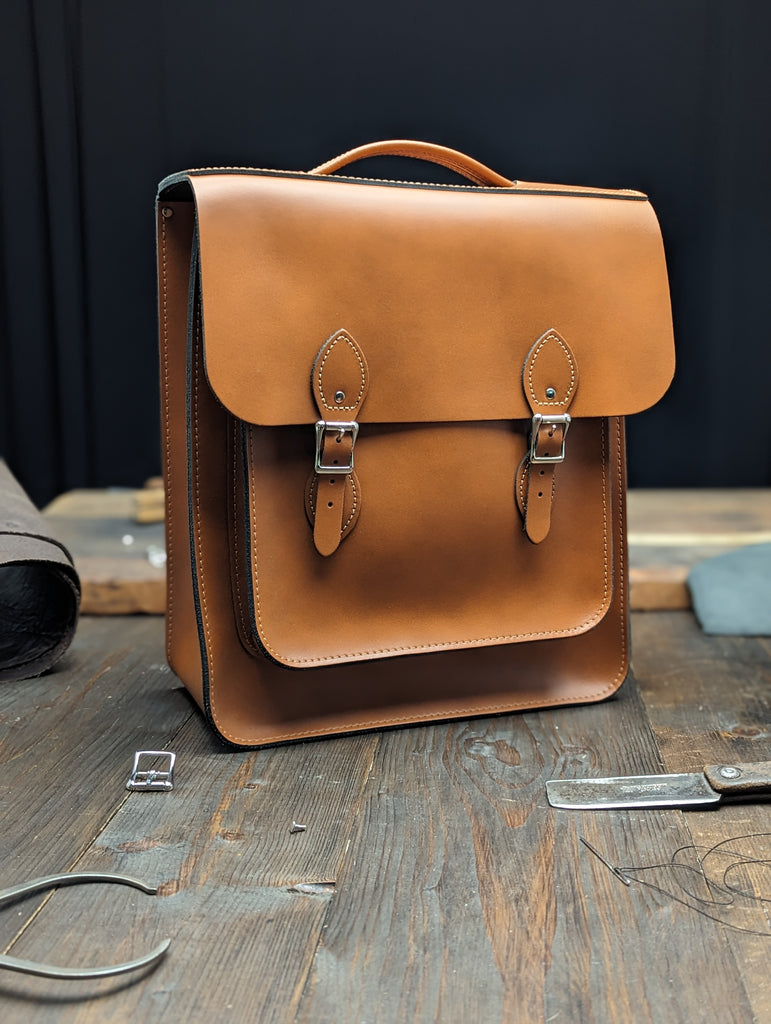Large Portrait Backpack made from London Tan Leather (MMRP USD$330)