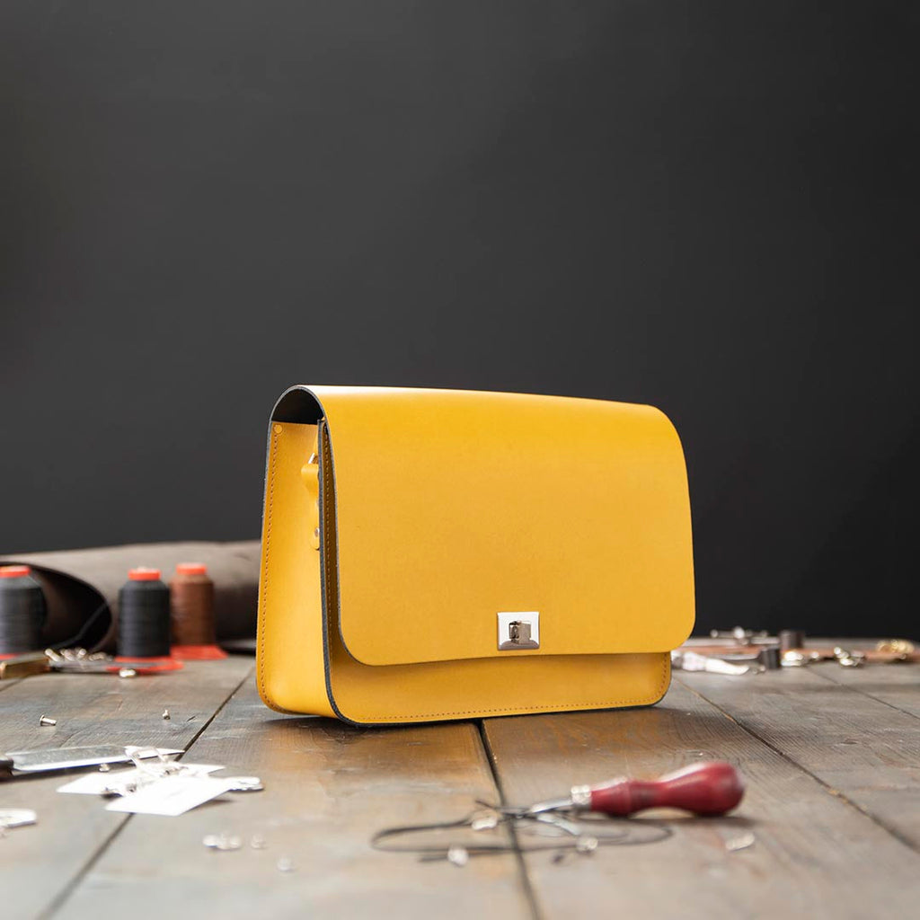 Extra Large Crossbody Bag (Pixie) | The Leather Satchel Co. English Mustard